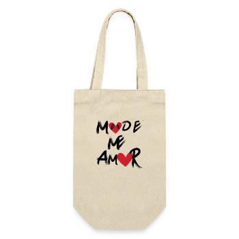 In Me Amor Mode_typographique in the shape of a heart - Gift Bag for Bottles - nature - Front