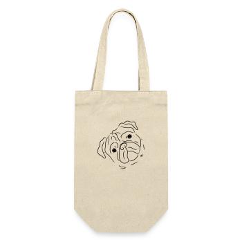 cute pug, pug face, dog owner, gift - Gift Bag for Bottles - nature - Front