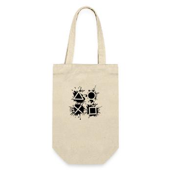 schwarz tropfen X viereck dreieck symbole controll - Geschenkbeutel für Flaschen - Natur - Vorne