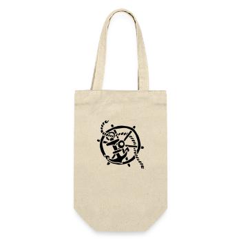 Anker Seemann Anchor Sailor Tattoo Oldschool SOS - Geschenkbeutel für Flaschen - Natur - Vorne