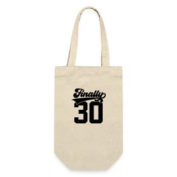 FINALLY 30 COLLEGE 30TH BIRTHDAY FINALLY 30 - Gift Bag for Bottles - nature - Front