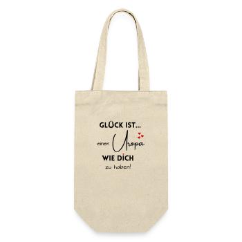 Glück ist, einen Uropa wie Dich zu haben! - Geschenkbeutel für Flaschen - Natur - Vorne