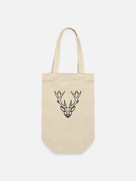 Hirschkopf Symbol schwarz - Geschenkbeutel für Flaschen - Natur