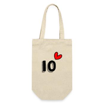 10 JAHRE. 10-jähriges JUBILÄUM. JUBILÄUM 10 JAHRE.10 - Geschenkbeutel für Flaschen - Natur - Vorne