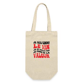 Je suis comme le vin je ne vieillis pas je prends - Sac à bouteille - nature - Devant