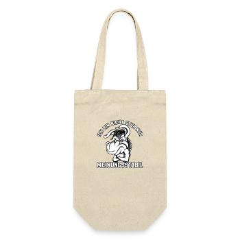 Ich bin nicht stur - nur meinungsstabil Esel - Geschenkbeutel für Flaschen - Natur - Vorne