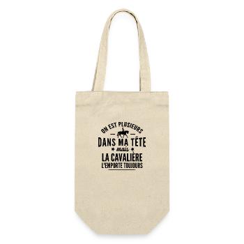cavalière / cadeau humour cheval - Sac à bouteille - nature - Devant