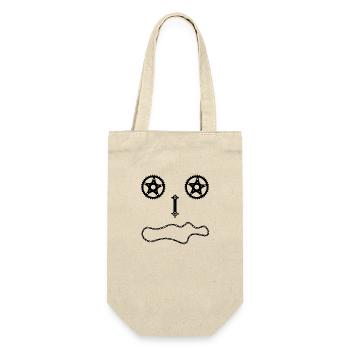 Bicycle bicycle chain "happy bike face" - Gift Bag for Bottles - nature - Front