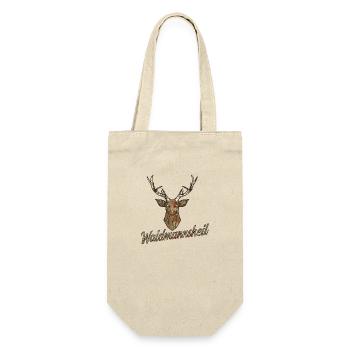 Waidmannsheil Jäger Jägerin Jägergruß Hirsch Wald - Geschenkbeutel für Flaschen - Natur - Vorne