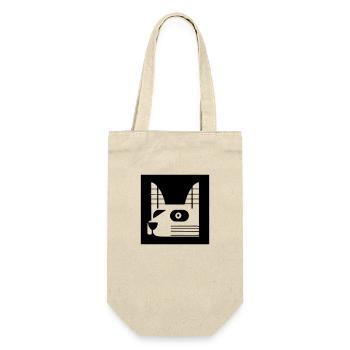 Hund Retro Hunderasse Tierliebe - Geschenkbeutel für Flaschen - Natur - Vorne