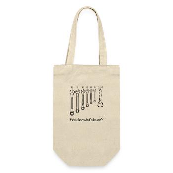 Welcher wird's heute? - Geschenkbeutel für Flaschen - Natur - Vorne