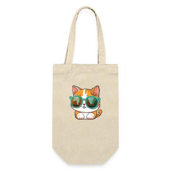 Kawaii Cute Happy Colorful Cat with Sunglasses - Gift Bag for Bottles - nature - Front
