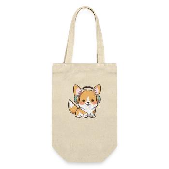 Kawaii Cute Happy Colorful Dog avec des écouteurs - Sac à bouteille - nature - Devant