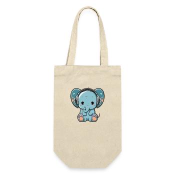 Kawaii Mignon Happy Colorful Elephant avec casque - Sac à bouteille - nature - Devant