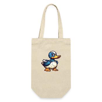 Petit canard en look bande dessinée et dessin animé - Sac à bouteille - nature - Devant