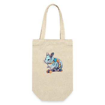 A beautiful chinchilla rides on a scateboard - Gift Bag for Bottles - nature - Front