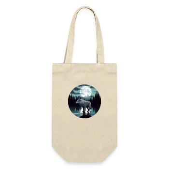 Grey Wolf Survives The Forest Moon Lake Graphic - Gift Bag for Bottles - nature - Front