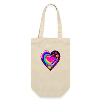 Heart - Gift Bag for Bottles - nature - Front