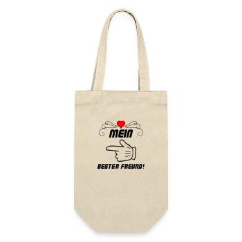 mein bester freund 2 - Geschenkbeutel für Flaschen - Natur - Vorne