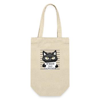 Bad Cattitude - Geschenkbeutel für Flaschen - Natur - Vorne