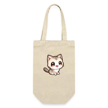 Mignon petit chat chibi - Sac à bouteille - nature - Devant