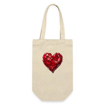 Valentinstag Herz Liebe Liebesbeweis Gefühle - Geschenkbeutel für Flaschen - Natur - Vorne