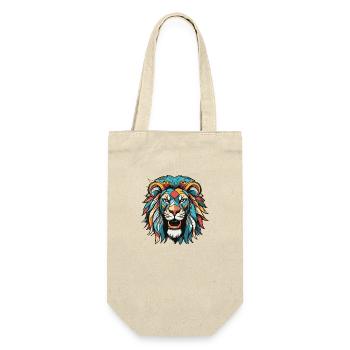 Léo une tête de lion colorée - Sac à bouteille - nature - Devant