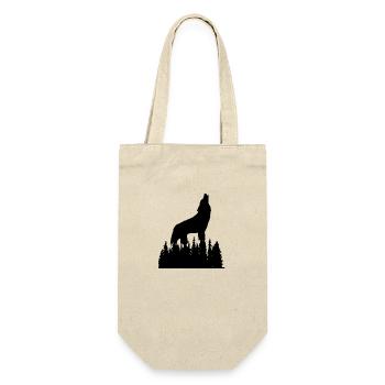 Wilder Wolf Skizze Wilde Tier Wandern Natur Seele - Geschenkbeutel für Flaschen - Natur - Vorne