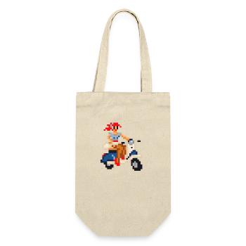 pixel pinup: scooter - Geschenkbeutel für Flaschen - Natur - Vorne