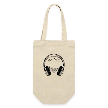 Headphones and musical notes. - Gift Bag for Bottles - nature - Front