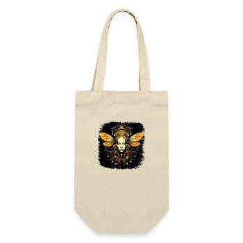 nature bumble bee funny beehive birthday present - Geschenkbeutel für Flaschen - Natur - Vorne