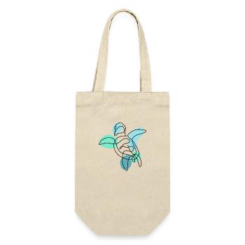 Turtle One Line Art Colorful - Gift Bag for Bottles - nature - Front