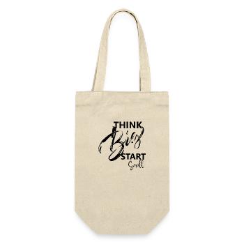 think big, start small, Sayings - Gift Bag for Bottles - nature - Front