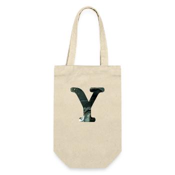Green marbled letter y - Gift Bag for Bottles - nature - Front