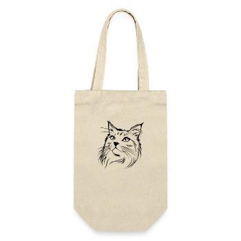Cat, Cat Motif, Cat Face - Gift Bag for Bottles - nature - Front