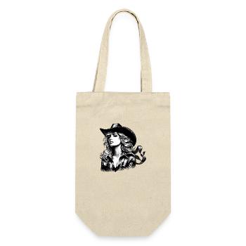 western vintage cowboy fille américain western sauvage - Sac à bouteille - nature - Devant