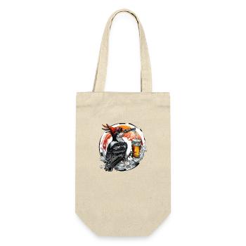 Schluckspecht - Woodpecker in the forest drinks beer - Gift Bag for Bottles - nature - Front