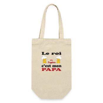 The king of the aperitif is MY DAD. - Gift Bag for Bottles - nature - Front