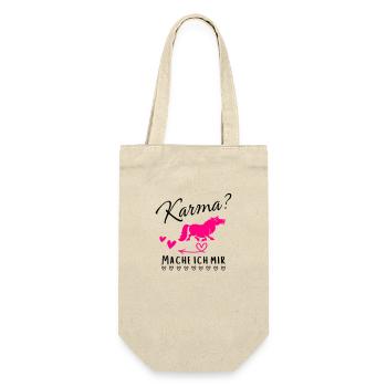 Karma? Mache ich mir - Geschenkbeutel für Flaschen - Natur - Vorne