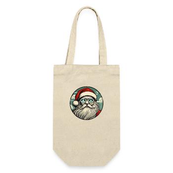 Hippie-Weihnachtsmann - Geschenkbeutel für Flaschen - Natur - Vorne