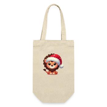 Lion Weihnachten - Geschenkbeutel für Flaschen - Natur - Vorne