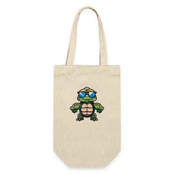 Tortue Bande Dessinée Cool - Sac à bouteille - nature - Devant
