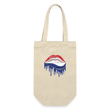 Lèvres de dessin animé aux couleurs des Pays-Bas - Sac à bouteille - nature - Devant
