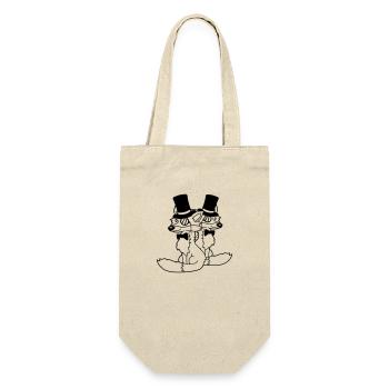 2 Foxes Friends Top Hat Men's Monocle Glasses - Gift Bag for Bottles - nature - Front