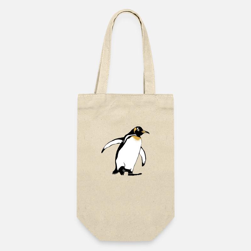 Pinguin - Geschenkbeutel für Flaschen - Natur
