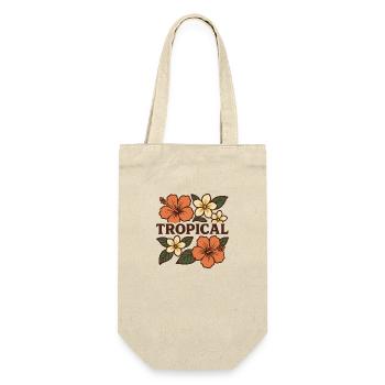 Tropical - summer motif with exotic flowers - Gift Bag for Bottles - nature - Front