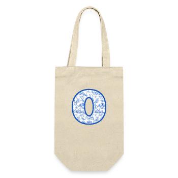 Letter o blue chinoiserie - Gift Bag for Bottles - nature - Front