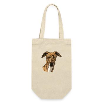 Galgo Espanol - Portrait - Mari - Gift Bag for Bottles - nature - Front