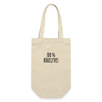 100% Bügelfrei - Geschenkbeutel für Flaschen - Natur - Vorne