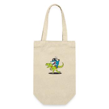 Funny shark dinosaur pirate gift - Gift Bag for Bottles - nature - Front